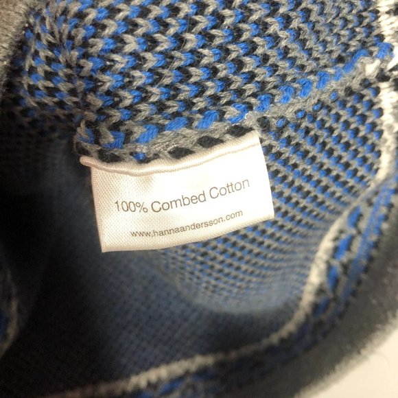 Hanna Andersson Fair Isle 1/4 Zip Sweater Boys Size 110 Gray Blue - Picture 5 of 6